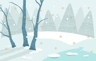 Winterwald mit Winterbäumen Hintergrund vektor