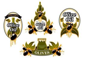 Vektorsymbol von Oliven für Bio-Olivenöl vektor