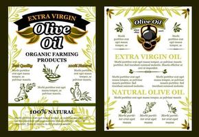 Vektor-Oliven-Poster für Bio-Olivenöl vektor
