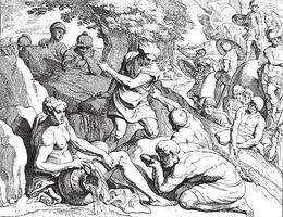 Odysseus im Land der Zyklopen, Vintage-Illustration. vektor