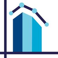 fallende Analytik, Illustration, Vektor, auf weißem Hintergrund. vektor