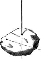 Finden des Massenmittelpunkts, Vintage-Illustration. vektor