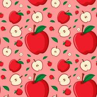 nahtloses Hintergrunddesign mit roten Äpfeln vektor