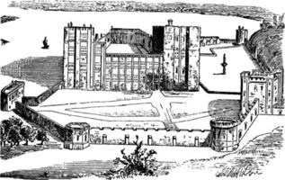 kenilworth schloss, vintage illustration. vektor