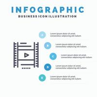 Video Lektion Film Bildung blau Infografiken Vorlage 5 Schritte Vektorlinie Symbol Vorlage vektor