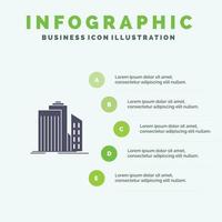 wolkenkratzer architektur gebäude geschäft büro immobilien solide icon infografik 5 schritte vorh vektor