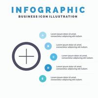 gränssnitt plus användare fast ikon infographics 5 steg presentation bakgrund vektor