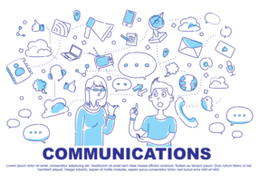 Comunication Gekritzel Vektor-Illustration
