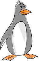 Pinguin-Cartoon, Illustration, Vektor auf weißem Hintergrund.