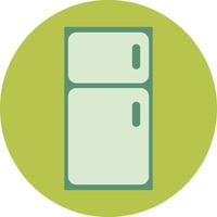 grüner Kühlschrank, Illustration, auf weißem Hintergrund. vektor