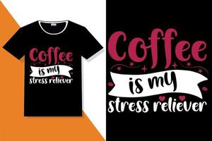 Kaffeemotivation zitiert Typografie oder Kaffeetypografie-T-Shirt vektor