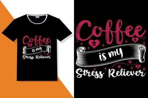 Kaffeemotivation zitiert Typografie oder Kaffeetypografie-T-Shirt vektor