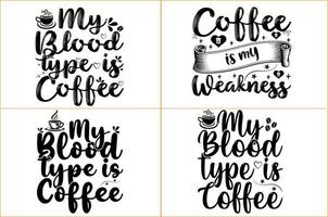 Kaffeemotivation zitiert Typografie oder Kaffeetypografie-T-Shirt vektor