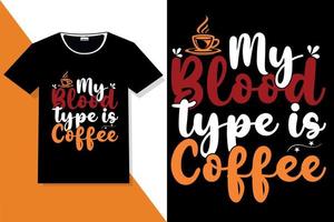 Kaffeemotivation zitiert Typografie oder Kaffeetypografie-T-Shirt vektor