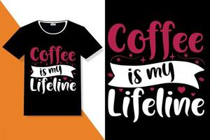 Kaffeemotivation zitiert Typografie oder Kaffeetypografie-T-Shirt vektor