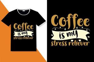 Kaffeemotivation zitiert Typografie oder Kaffeetypografie-T-Shirt vektor