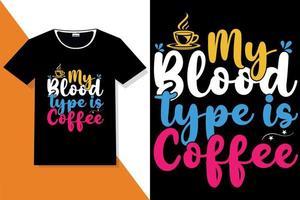 Kaffeemotivation zitiert Typografie oder Kaffeetypografie-T-Shirt vektor