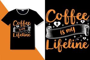 Kaffeemotivation zitiert Typografie oder Kaffeetypografie-T-Shirt vektor