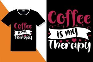 Kaffeemotivation zitiert Typografie oder Kaffeetypografie-T-Shirt vektor