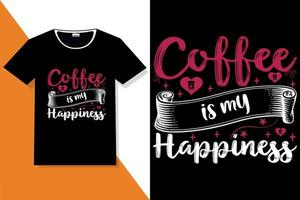 Kaffeemotivation zitiert Typografie oder Kaffeetypografie-T-Shirt vektor