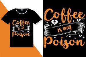 Kaffeemotivation zitiert Typografie oder Kaffeetypografie-T-Shirt vektor