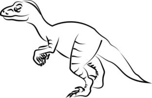 Dinosaurierskizze, Illustration, Vektor auf weißem Hintergrund.