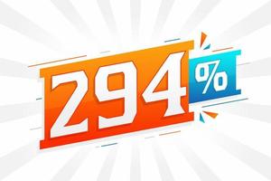 294 Rabatt-Marketing-Banner-Promotion. 294 Prozent verkaufsförderndes Design. vektor