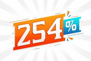 254 rabatt marknadsföring baner befordran. 254 procent försäljning PR design. vektor