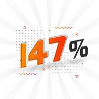 147 rabatt marknadsföring baner befordran. 147 procent försäljning PR design. vektor