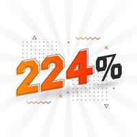 224 rabatt marknadsföring baner befordran. 224 procent försäljning PR design. vektor