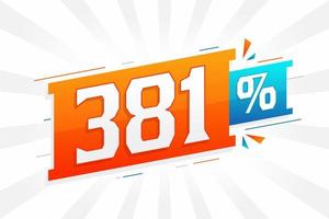 381 rabatt marknadsföring baner befordran. 381 procent försäljning PR design. vektor