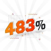 483 rabatt marknadsföring baner befordran. 483 procent försäljning PR design. vektor