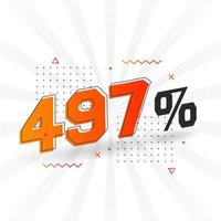 497 rabatt marknadsföring baner befordran. 497 procent försäljning PR design. vektor