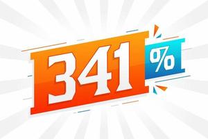 341 rabatt marknadsföring baner befordran. 341 procent försäljning PR design. vektor