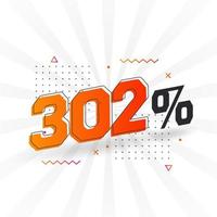 302-Rabatt-Marketing-Banner-Promotion. 302 Prozent verkaufsförderndes Design. vektor