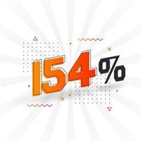 154 rabatt marknadsföring baner befordran. 154 procent försäljning PR design. vektor