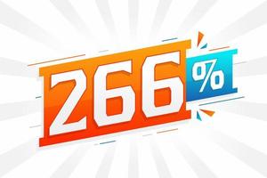 266 rabatt marknadsföring baner befordran. 266 procent försäljning PR design. vektor