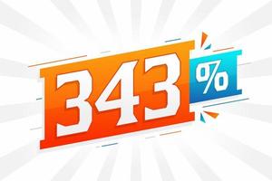 343 rabatt marknadsföring baner befordran. 343 procent försäljning PR design. vektor