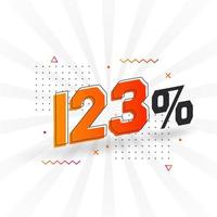 123 Rabatt-Marketing-Banner-Promotion. 123 Prozent verkaufsförderndes Design. vektor