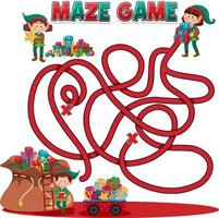 labyrint spel mall i jul tema för barn vektor