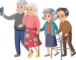 Gruppe älterer Menschen auf weißem Hintergrund vektor