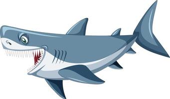 aggressive Karikatur des großen weißen Hais vektor