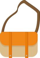 orange Tasche, Illustration, Vektor auf weißem Hintergrund.