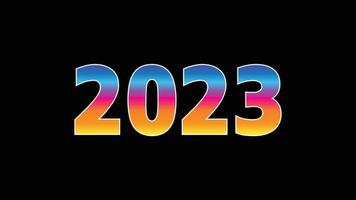 Lycklig ny år 2023 på svart bakgrund vektor