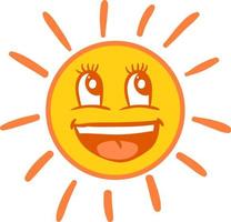 Lycklig Sol , illustration, vektor på vit bakgrund