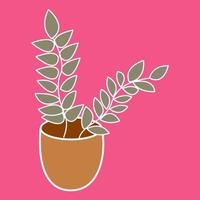 Naturpflanze in einem Topf, Illustration, Vektor, auf weißem Hintergrund. vektor