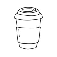 Gekritzel Kaffeetasse zum Mitnehmen. vektorillustration lokalisiert auf weiß vektor