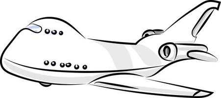großes Flugzeug, Illustration, Vektor auf weißem Hintergrund.