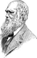 charles darwin, vintage illustration vektor