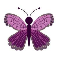 rosa fjäril insekt djur, dekorativ vingar på vit bakgrund vektor